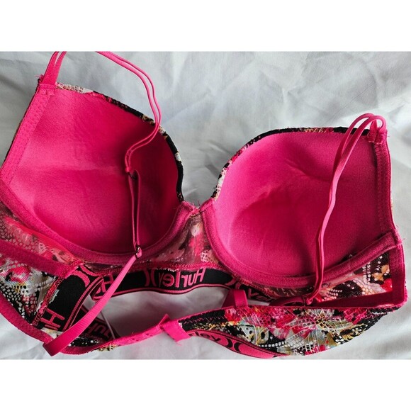 Hurley Push Up Wireless Bra 36B Soft Floral Sty - Picture 3 of 5